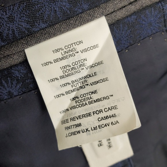 J. Crew Ludlow Navy Blue Black Starburst Ormezzano Italy Men Blazer Suit Jacket - Picture 9 of 10